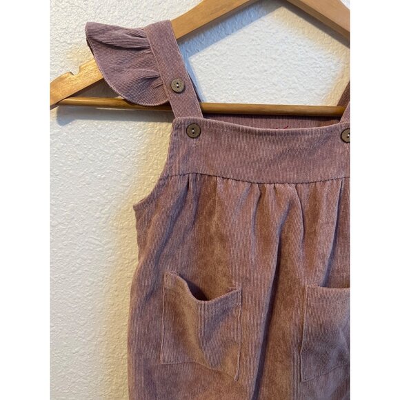 Toddler Girl Pink Suede Button long pant Jumpsuit with pockets 2T - Picture 3 of 4